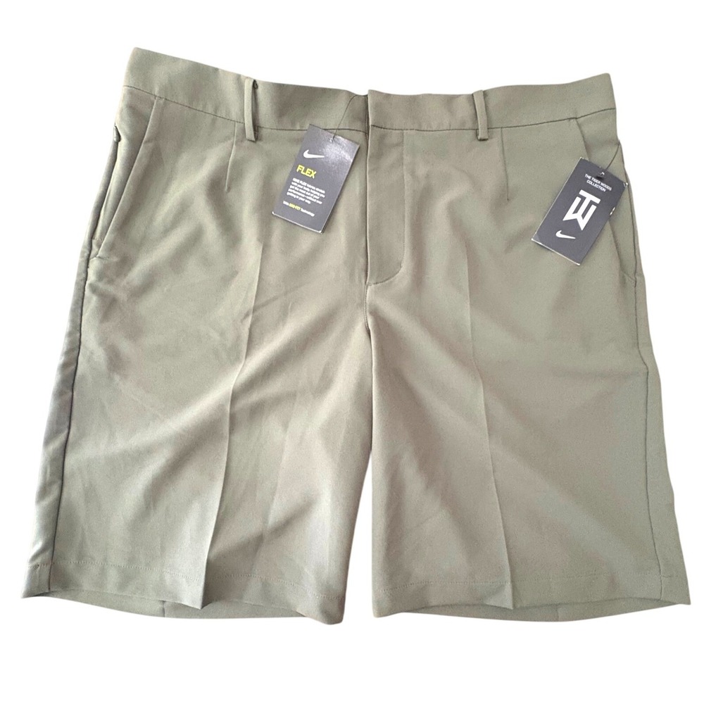 Nike NWT Tiger Woods Performance Golf Shorts Mens 36 Green Dri-FIT Stretch 3.0